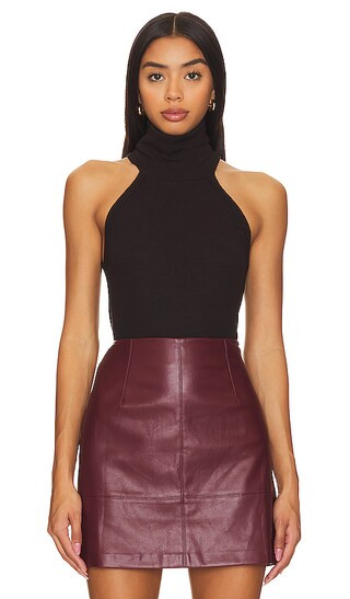 Romulus Mock Neck Top in Espresso | Revolve Clothing (Global)