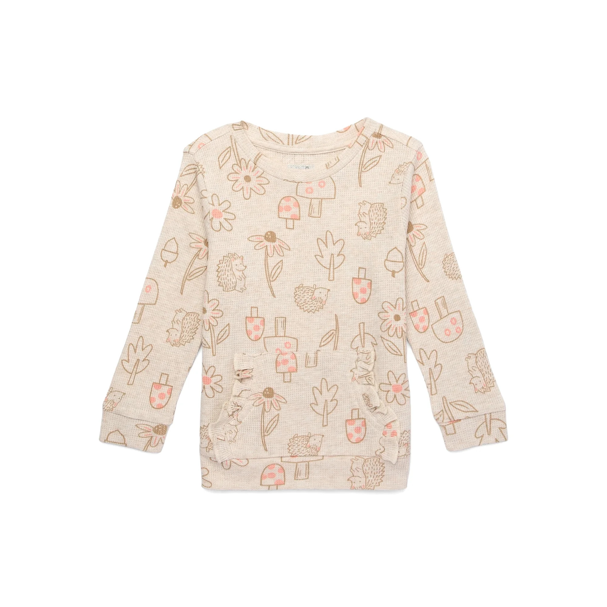 Garanimals Toddler Girl Long Sleeve Print Thermal Top, Sizes 18M-5T | Walmart (US)