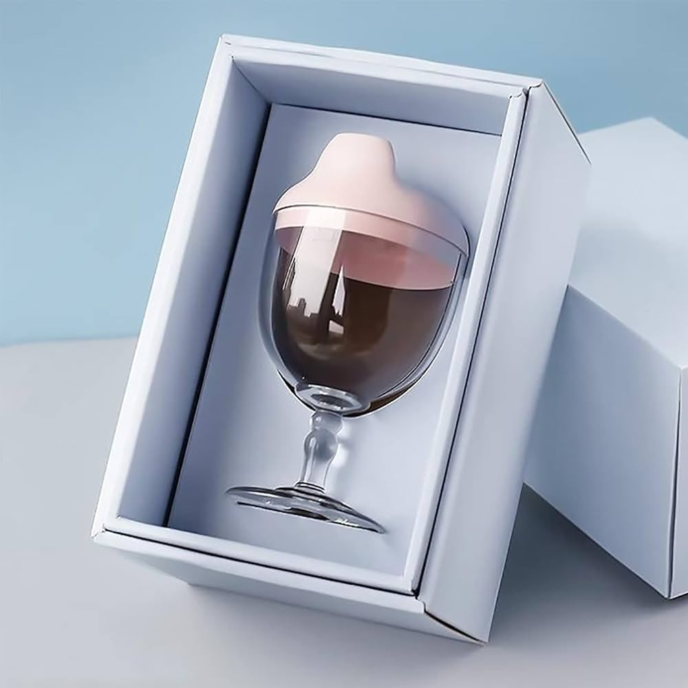 Plastic Goblet Cup, Baby Sippy Cup Wine Glass, Beverage Mug Milk Bottle with Lid for Kids on Birt... | Amazon (US)