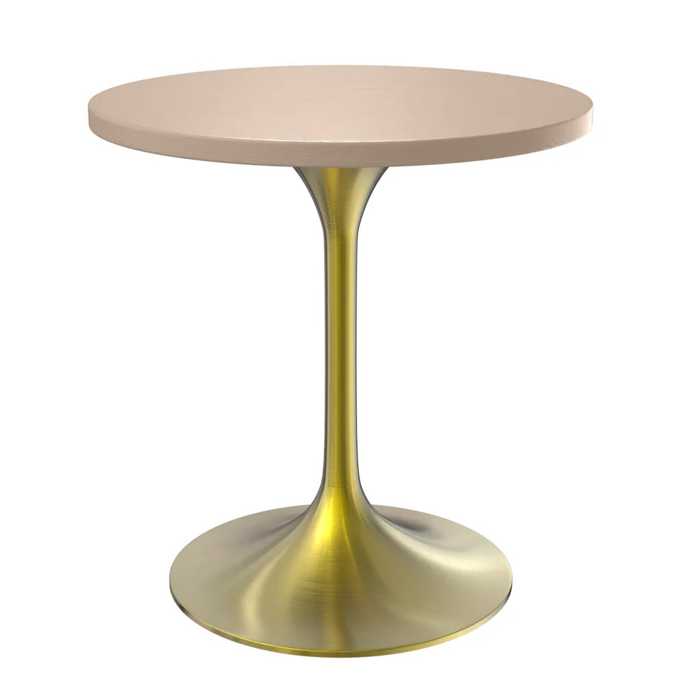 Leisuremod Verve 27 Round Dining Table Brushed Gold Base with Light Natural Wood MDF Top | VT20BG-27LNW | Lowe's