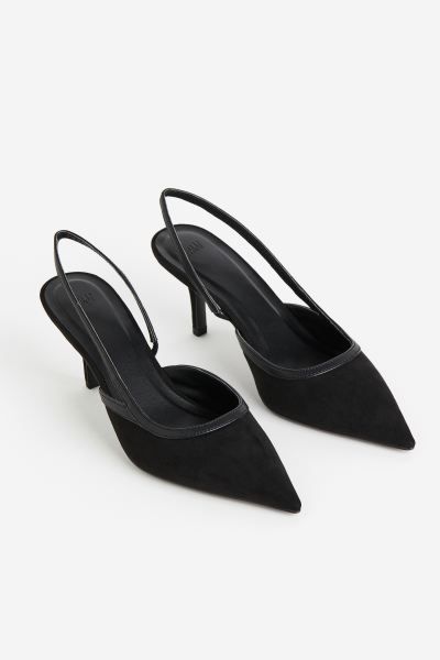 Slingback court shoes - Black - Ladies | H&M GB | H&M (UK, MY, IN, SG, PH, TW, HK)