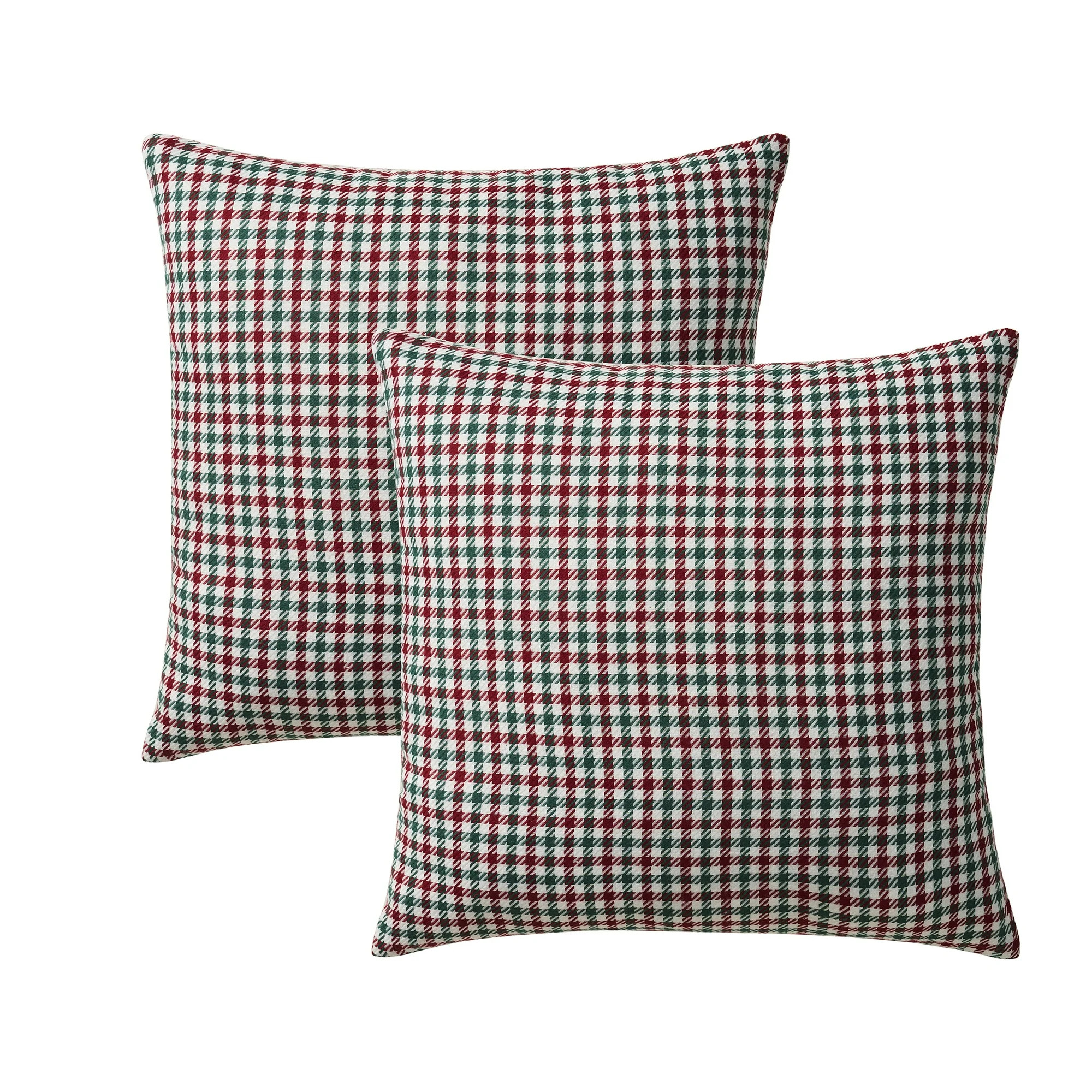 Mainstays 18" x 18" Multi Holiday Houndstooth Decorative Pillows (2 Count) | Walmart (US)