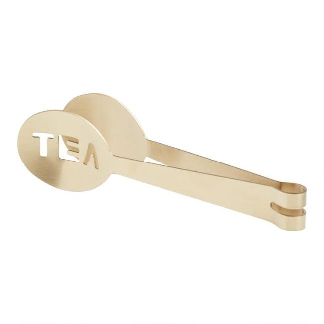 Gold Stainless Steel Tea Tongs | World Market