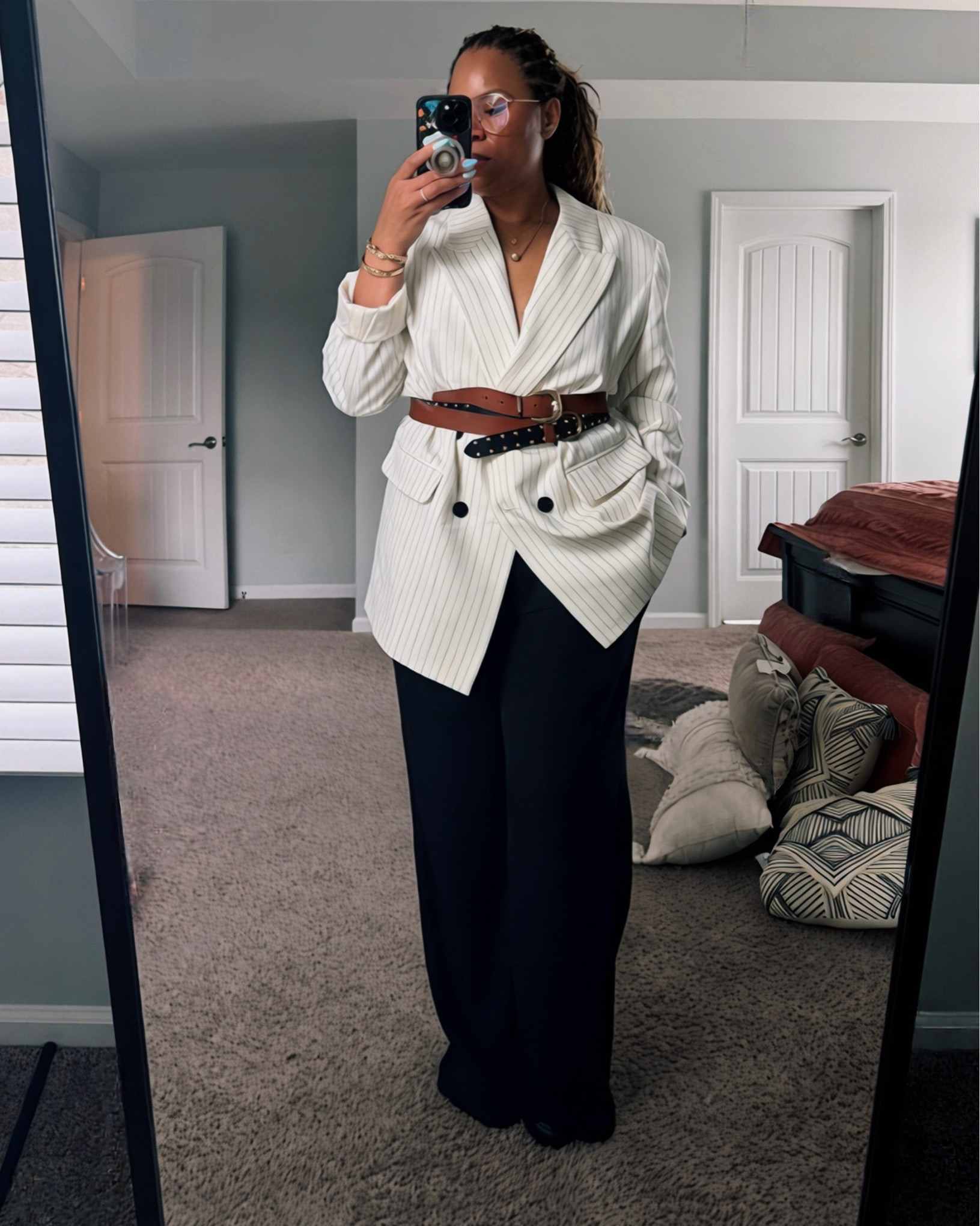 Oversized Blazer w/double belt

#LTKootd