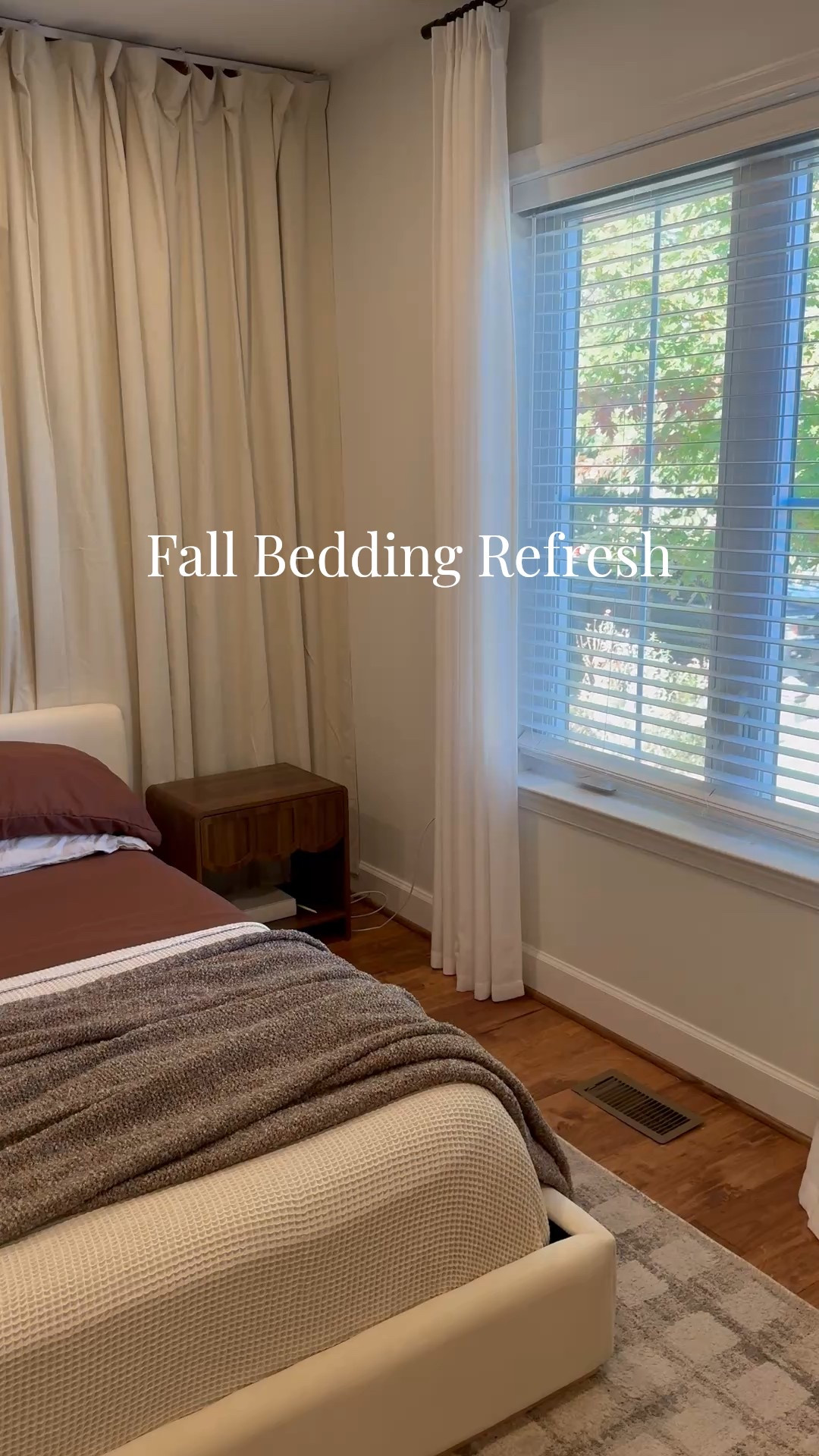 DREEEAMY Fall Bedding 🍂🤎
Cocoa colored sheets, bouclé blanket, layered bedding, curtain wall, cozy bedroom

#LTKSeasonal #LTKFamily #LTKHome