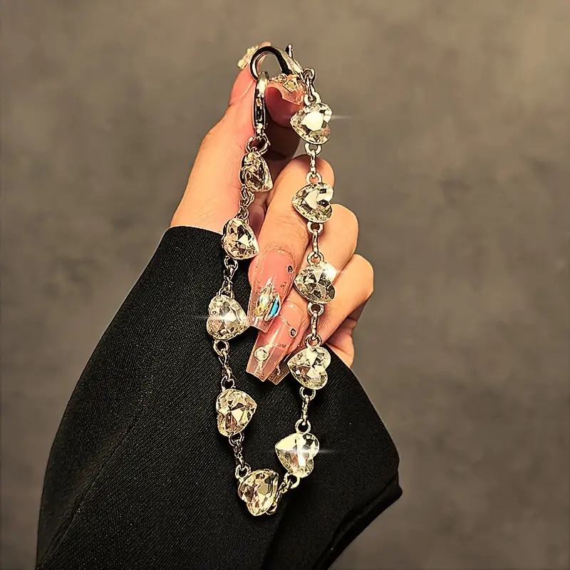 Luxury High-end Rhinestone Metal Hand Chain Wrist Short Lanyard With Clip Mobile Phone Case Keych... | Temu Affiliate Program