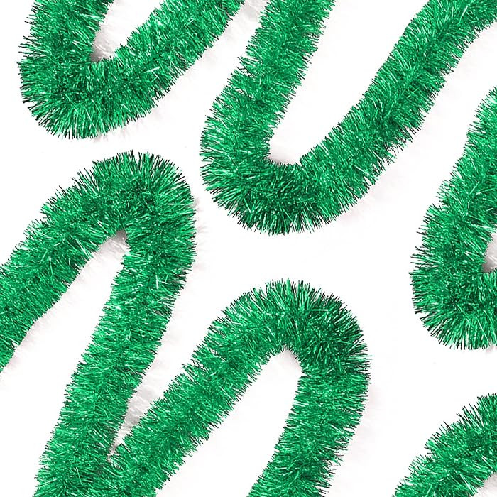 50 Feet Green Tinsel Garland Christmas Foil Tinsel Garland Decoration Metallic Banner Wall Hangin... | Amazon (US)