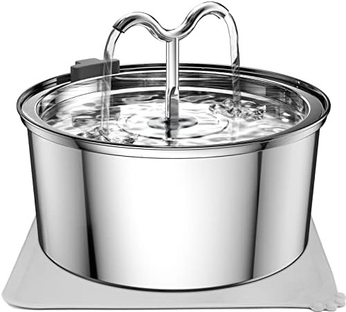 DOOOB Cat Water Fountain , 3.2L/108OZ Stainless Steel Pet Water Dispenser Automatic Metal Dog Dri... | Amazon (US)