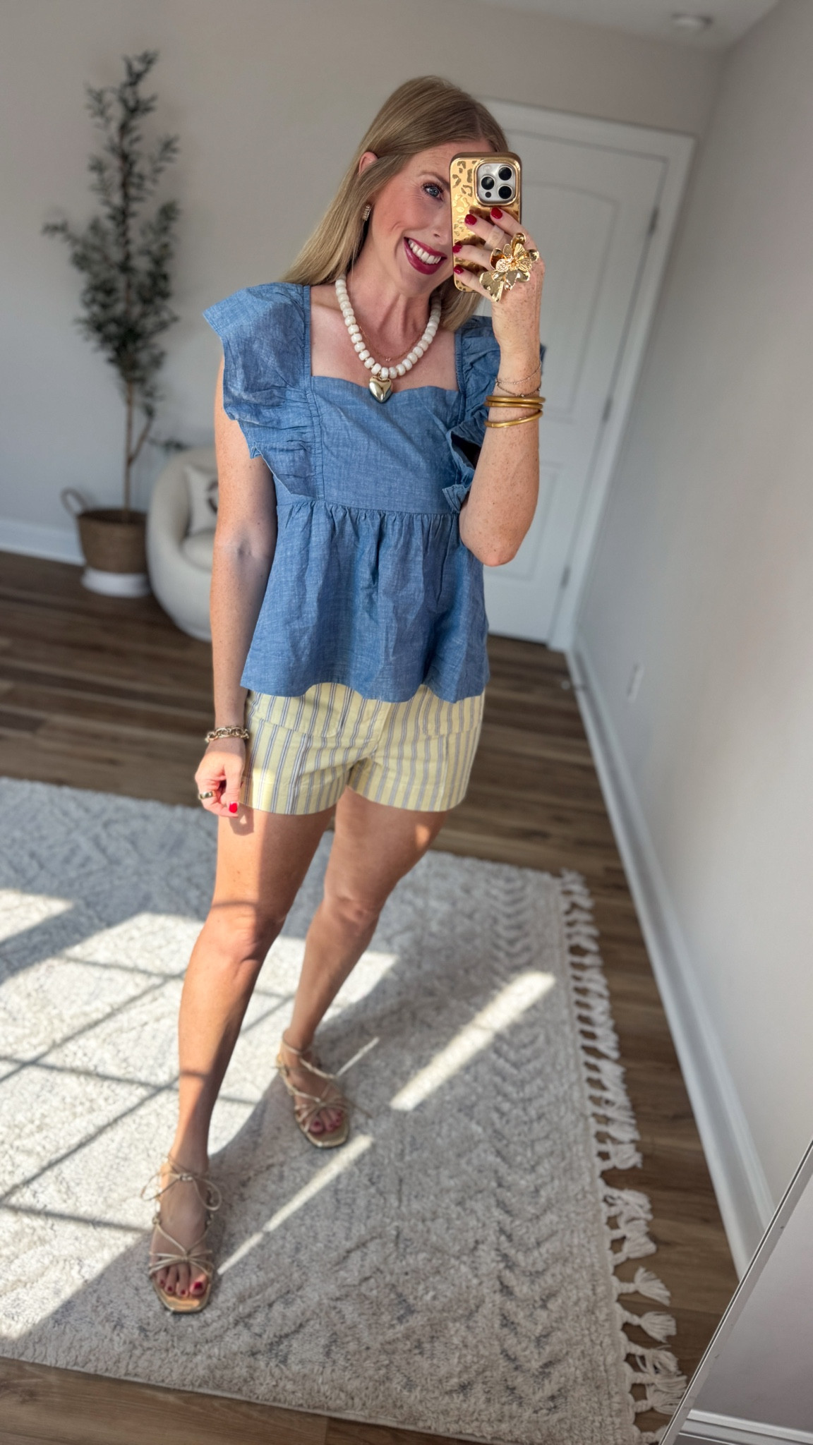 Weekend Walmart Wins try-on
Chambray ruffle sleeve top- small
Yellow stripe patch pocket shorts- 6

#LTKootd #LTKmomlife