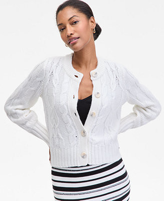On 34th Women's Chunky Cable-Knit Cardigan, Macy's Exclusive - Macy's | Macy's