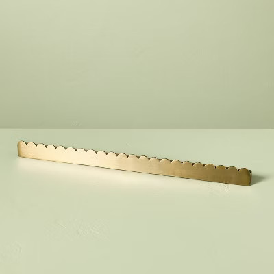 22" Scalloped Brass Christmas Card Holder Antique Finish - Hearth & Hand™ with Magnolia | Target