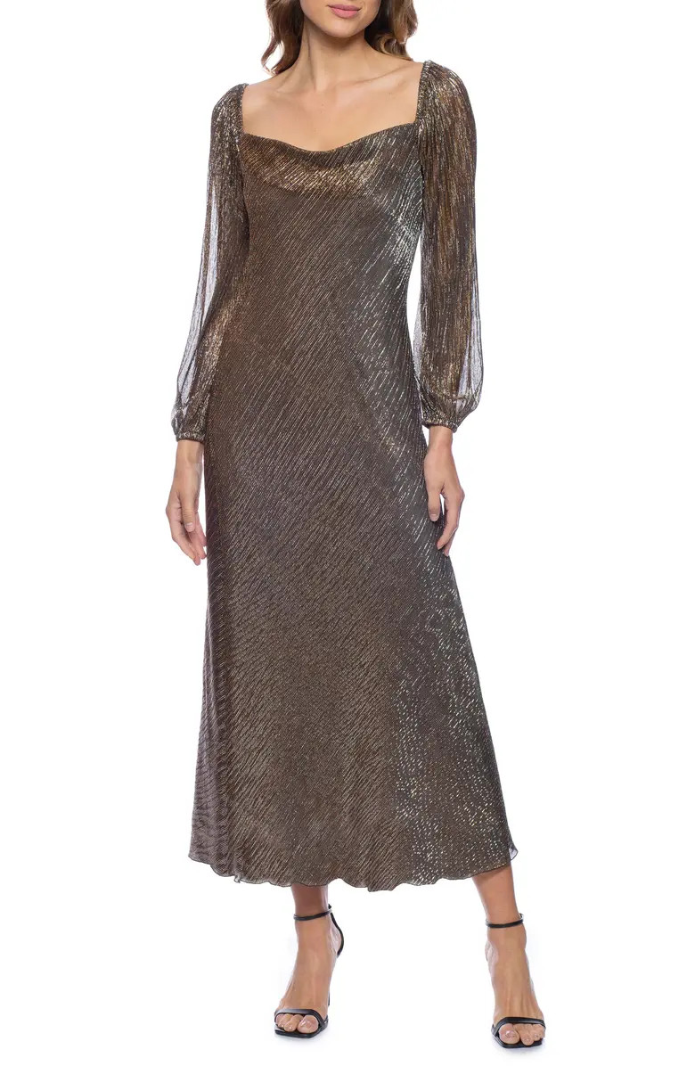 Marina Long Sleeve Metallic Dress | Nordstromrack | Nordstrom Rack