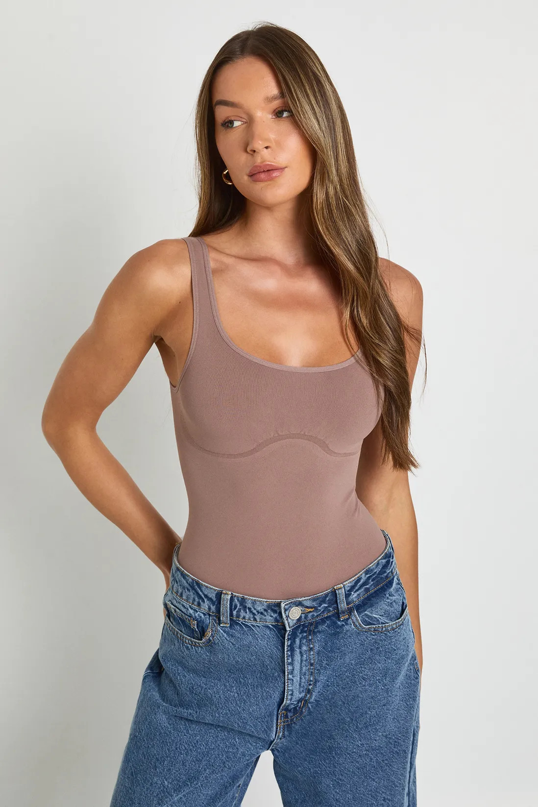 Seamless Scoop Neck Sleeveless Bodysuit | Boohoo.com (UK & IE)