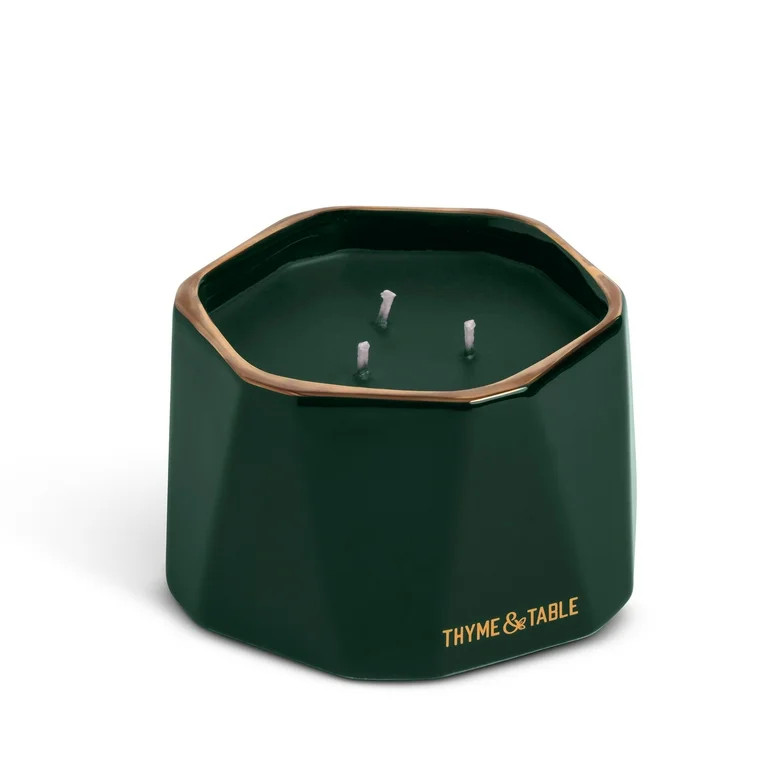 Thyme & Table 16oz Balsam & Cedar Scented 2-Wick Geometric Jar Holiday Candle | Walmart (US)