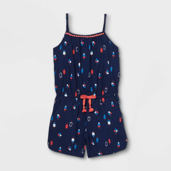 Girls' Americana Woven Sleeveless Romper - Cat & Jack™ | Target