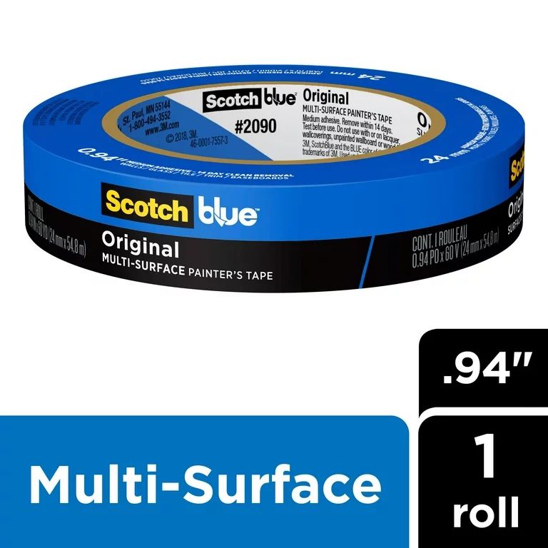 ScotchBlue Original Multi-Surface Painters Tape, Blue, 0.94 inches x 60 yards, 1 Roll | Walmart (US)