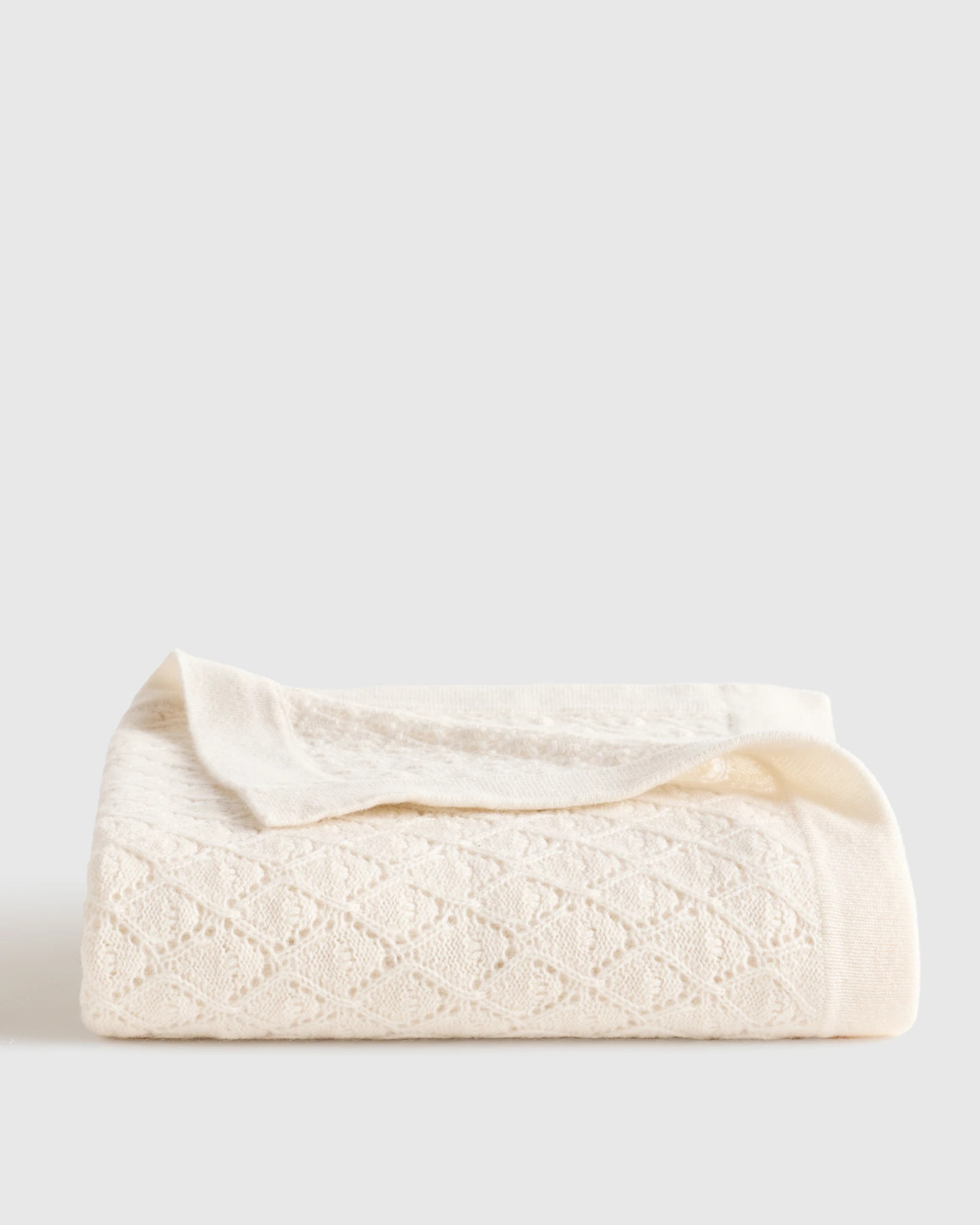 Mongolian Cashmere Pointelle Baby Blanket | Quince