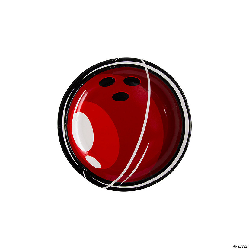 7 1/2" Bowling Party Red Bowling Ball Dessert Plates - 8 Ct. | Oriental Trading Company