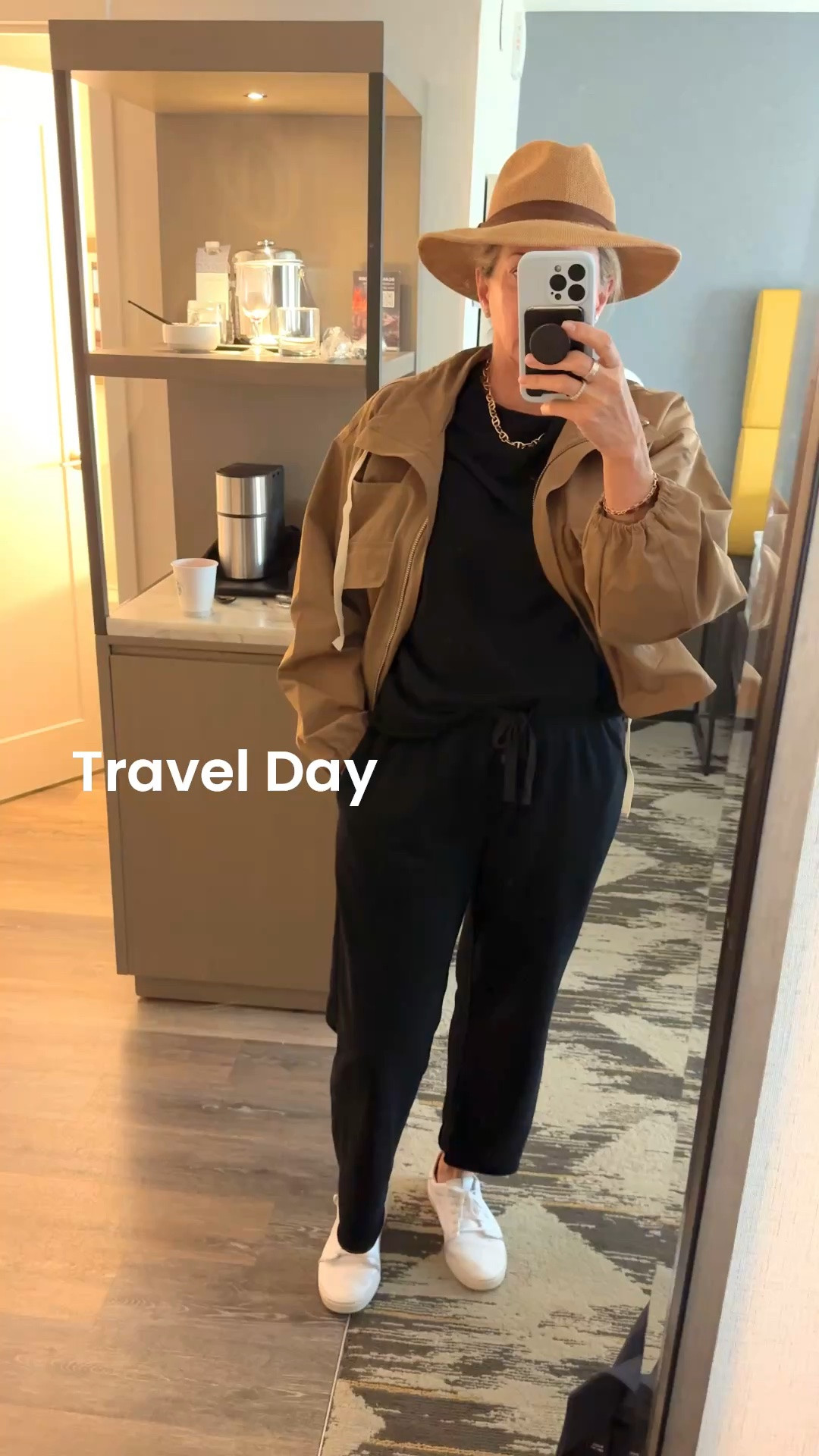 Travel Day Outfit. This 2 pieces rolled hem Cotten blend set is so good I have it in 3 colors. All day sneakers put to the test over and over.

#LTKTravel #LTKOver40 #LTKSeasonal