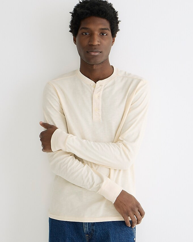Garment-dyed slub cotton henley | J. Crew US
