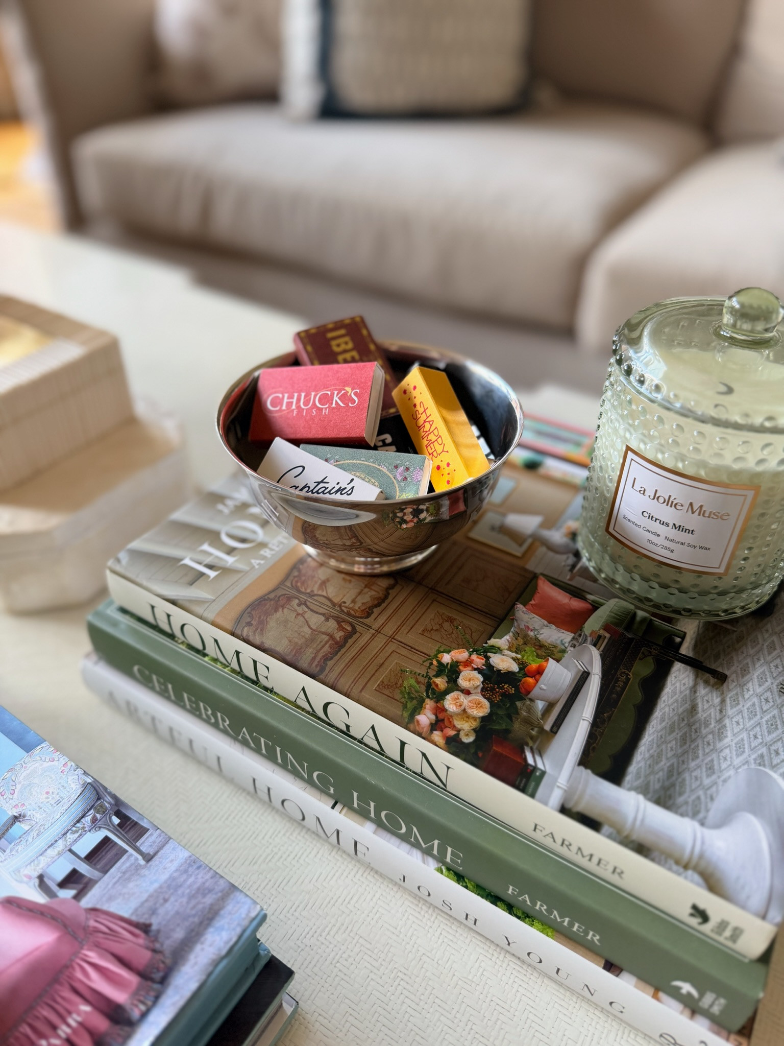 Styling my coffee table with my Grandma's silver! Collecting coffee table books and matchboxes are a perfect way to bring color to your space while also remembering the places you have been! Makes for fun story telling with family and friends! 

#AmazonHome #AmazonFinds #TheSouthernSource 

 #LTKdayinmylife #LTKstorytime #LTKHome