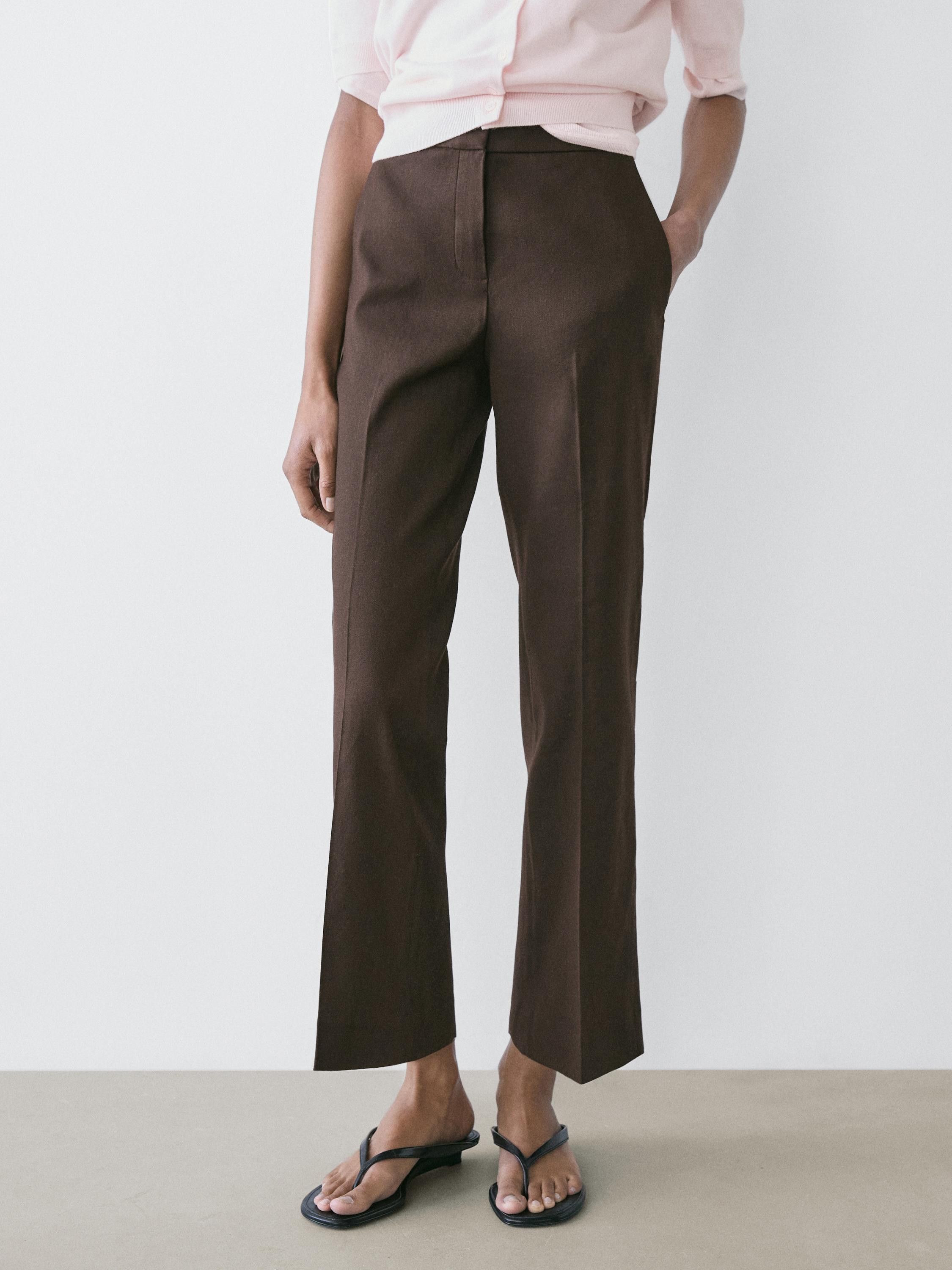 Linen quick-flare pants | Massimo Dutti UK
