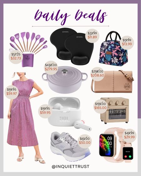 Catch these deals on this chic purple mini dress, mousepad, lunchbox bag, pink smartwatch, sneakers, and more! 
#kitchenessentials #springfashion #gadgetfinds #shoeinspo

#LTKhome #LTKsalealert #LTKshoecrush