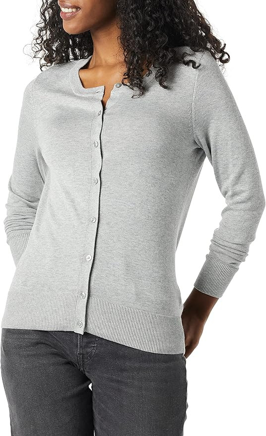 Amazon Essentials Women's Lightweight Crewneck Cardigan Sweater (Available in Plus Size) | Amazon (US)