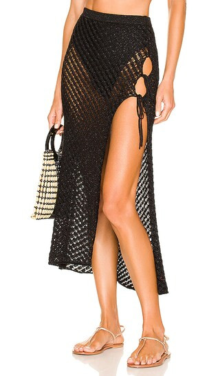 Offshore Midi Skirt in Black | Revolve Clothing (Global)