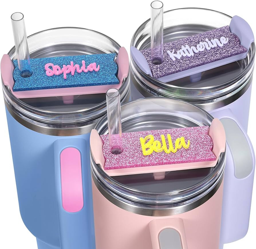 Personalized Stanley Cup Name Plate for Lids, Sparkling Name Tag for Stanley Tumbler 40 30 20 OZ,... | Amazon (US)