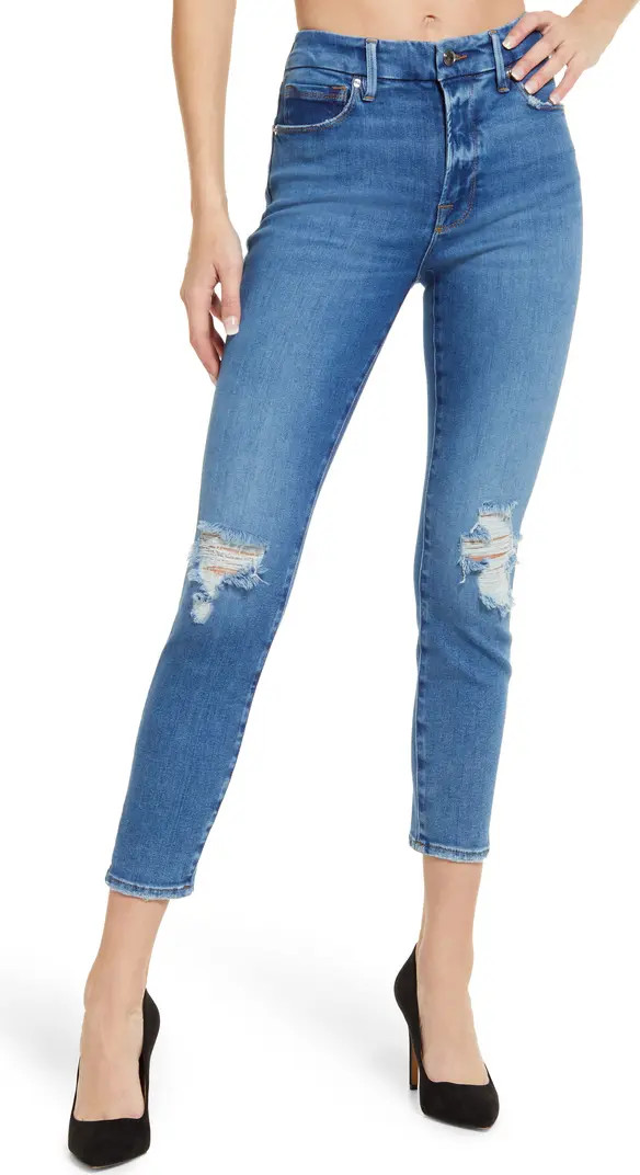 Good American Good Legs Ripped High Waist Crop Skinny Jeans | Nordstrom | Nordstrom