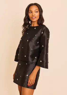 Sewing Down South x Crown & Ivy™  Guest of Honor 3/4 Sleeve Embellished Top | Belk