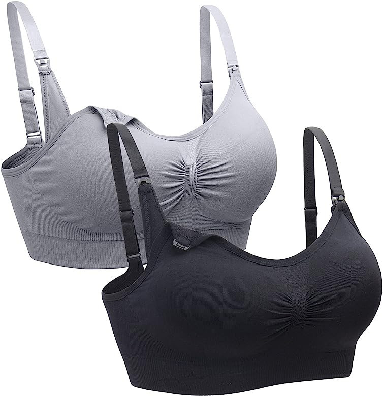 Suekaphin 2PACK Nursing Bra Wireless Bra Women's Sleeping Maternity Bra Breastfeeding Bra | Amazon (US)
