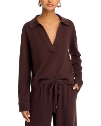 Long Sleeve Cotton and Cashmere Polo Sweater | Bloomingdale's (US)