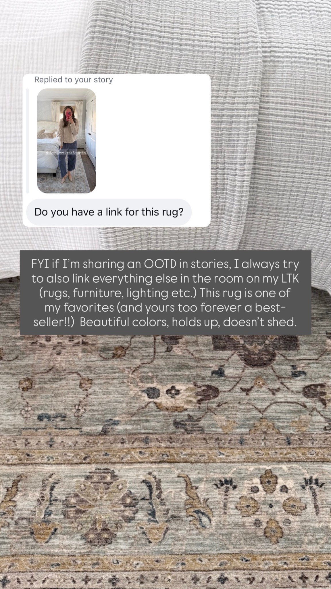 One of my favorite rugs of all time! Performance, soft, doesn’t shed and the colors are just gorgeous. Perfect neutral rug for your bedroom, living room, dining room, etc!

#LTKHome #LTKSeasonal #LTKSaleAlert