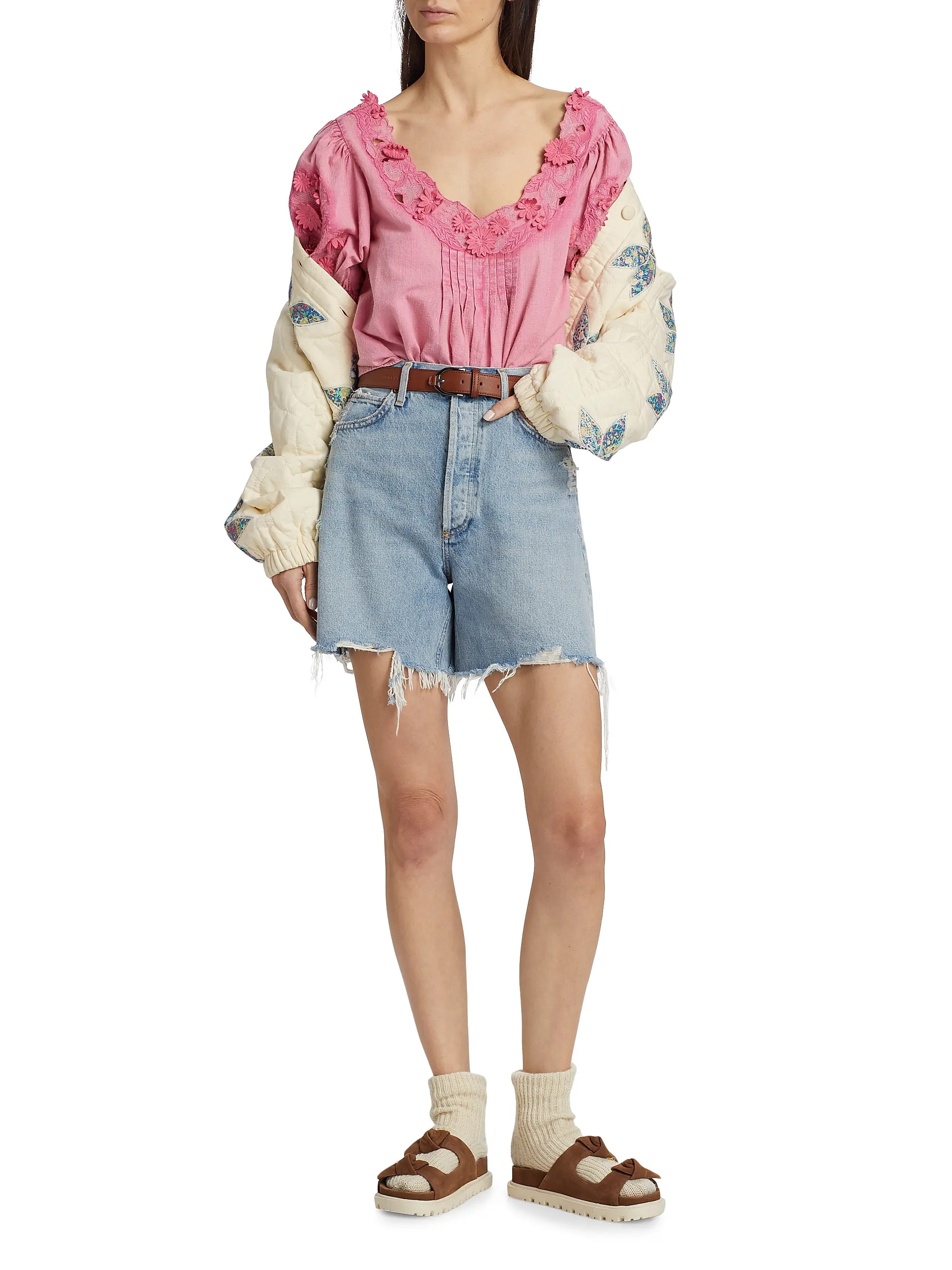 Shop Free People Sophie Embroidered Cotton Top | Saks Fifth Avenue | Saks Fifth Avenue