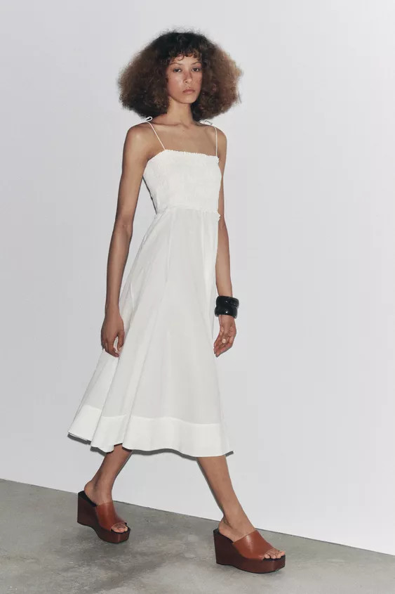 ZW COLLECTION COTTON MIDI DRESS | Zara US