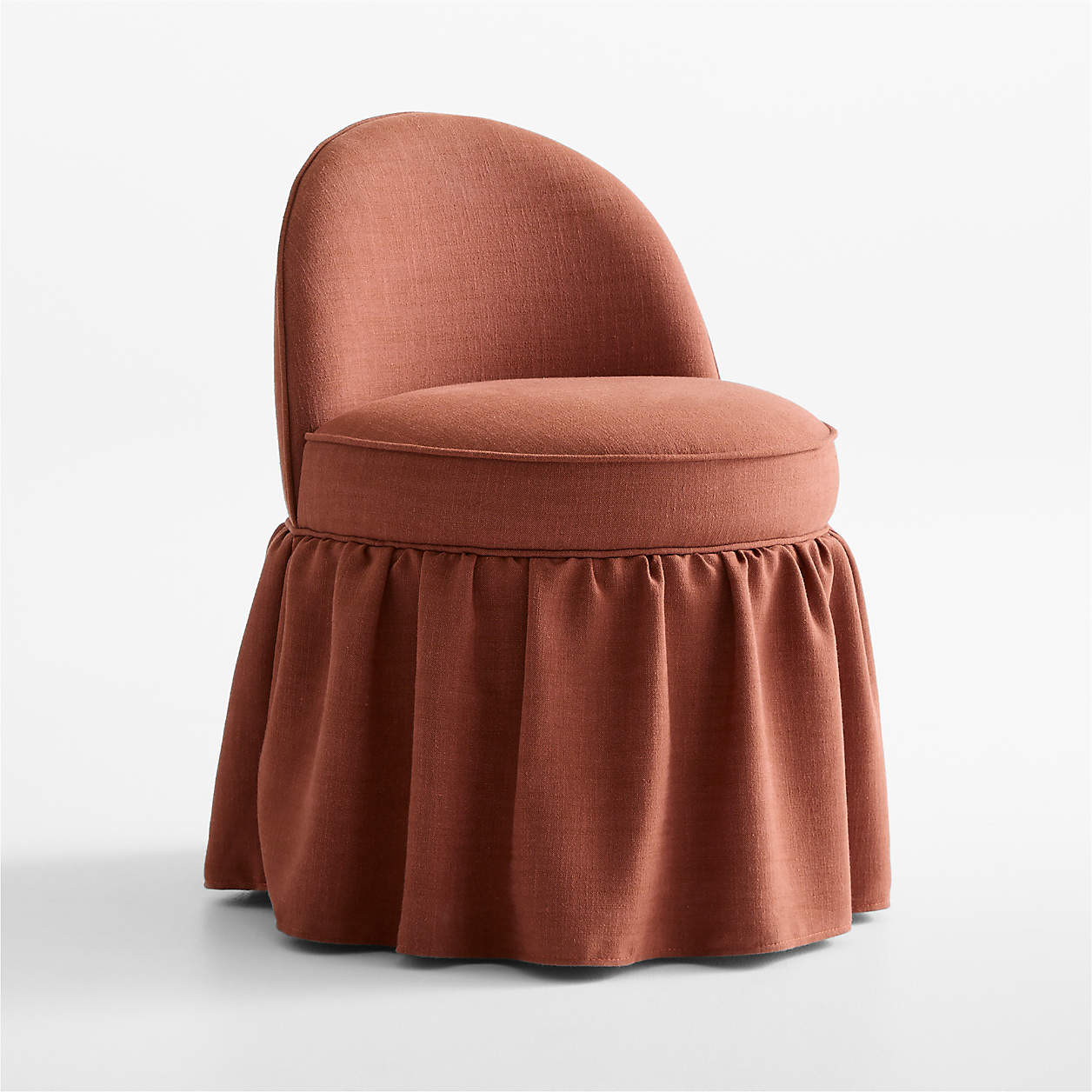 Volant Rust Red Kids Vanity Stool by Sharland England | Crate & Kids | Crate & Barrel
