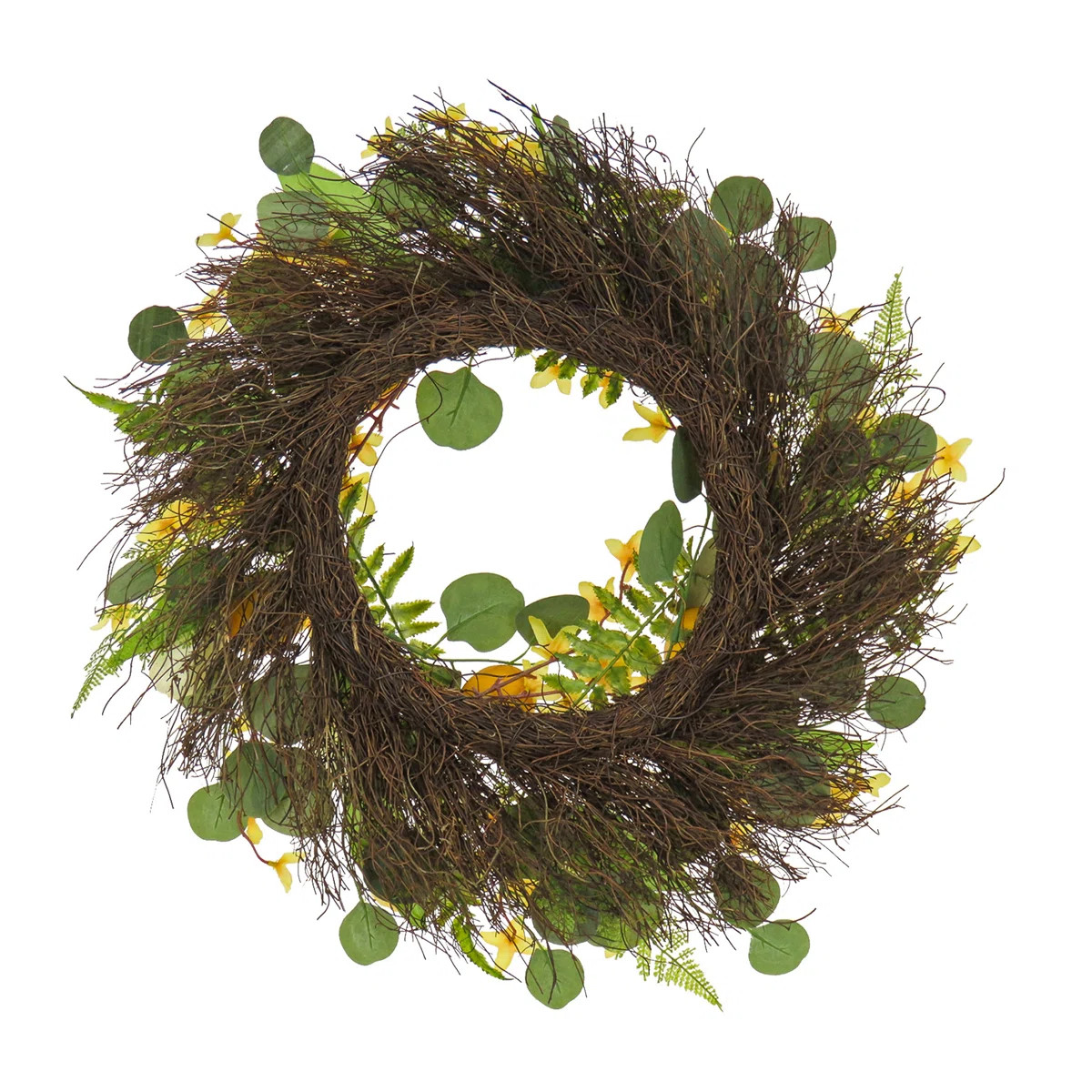 National Tree Company 22 inch Artificial Spring Wreath with Yellow Tulip Blooms, Lemons, and Fors... | Wayfair North America