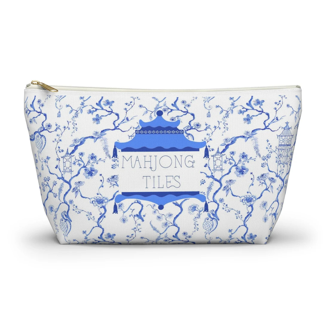 Blue and White Mahjong tile bag, Chinoiserie Mahjong bag, Tile pouch, Mahj bag, blue mahj-ongg ba... | Etsy (US)