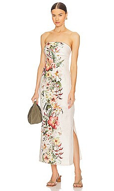Zimmermann Lexi Column Dress in Ivory Palm from Revolve.com | Revolve Clothing (Global)