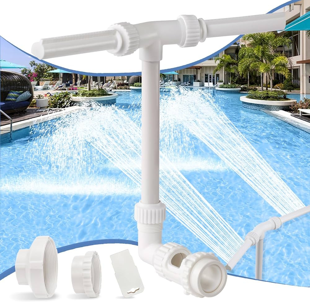 Swimming Pool Waterfall Fountain Spray - 2 Fountain Heads Water Sprinkler, Cool & Warm Pool Spa W... | Amazon (US)