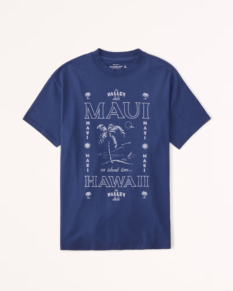 Oversized Boyfriend Maui Graphic Tee | Abercrombie & Fitch (US)
