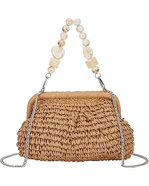 Straw Purses and Handbags，Clutch Purses for Women Casual，Small Woven Purse，Summer Purse Cro... | Amazon (US)