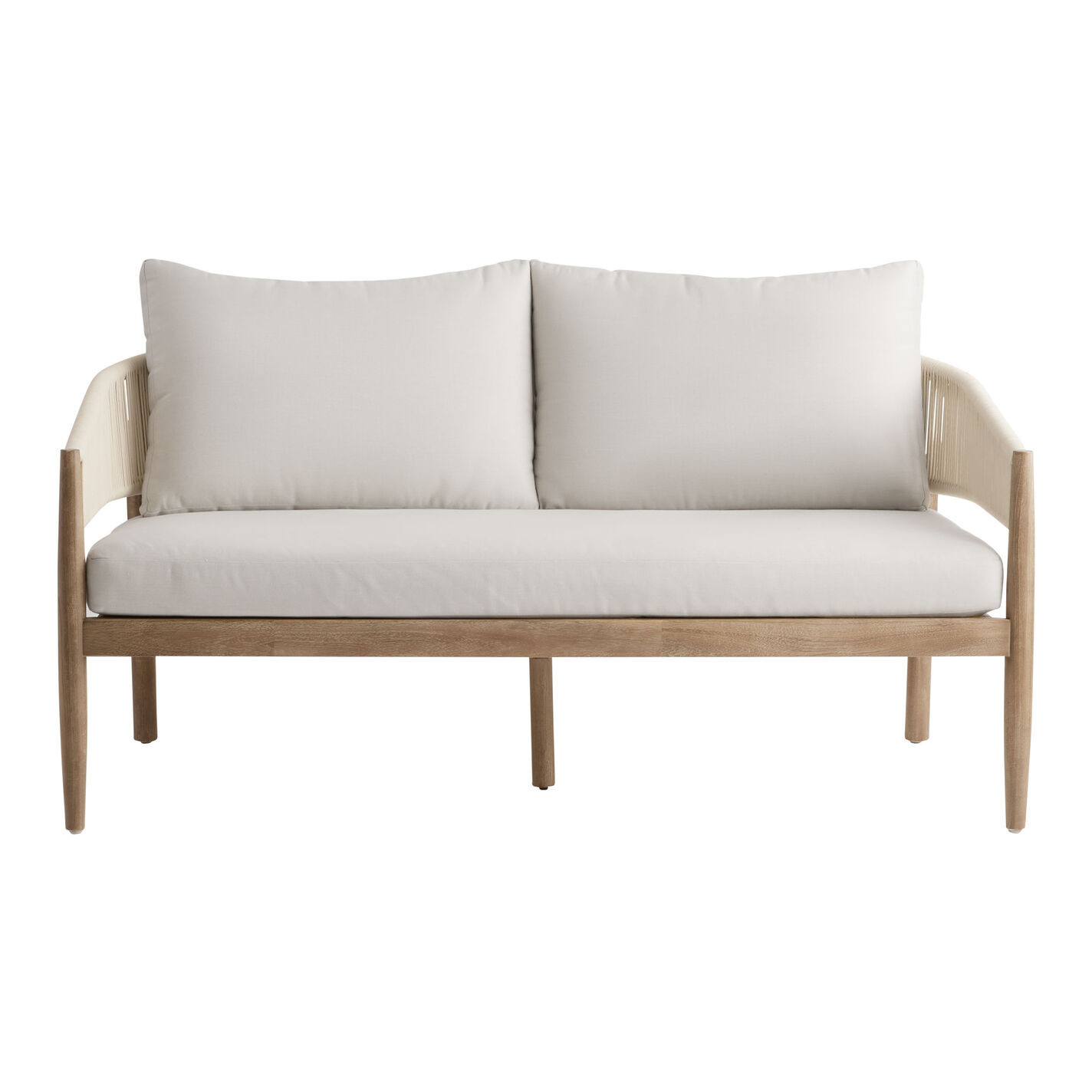 Cabrillo Acacia Wood And Rope Outdoor Loveseat | World Market