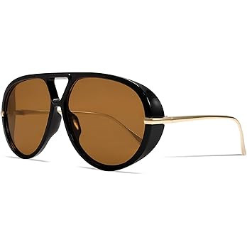 GUVIVI Retro Gold Aviator Sunglasses for Women Men, 2026 Metal Oversized 70s Aviators Black Vacat... | Amazon (US)