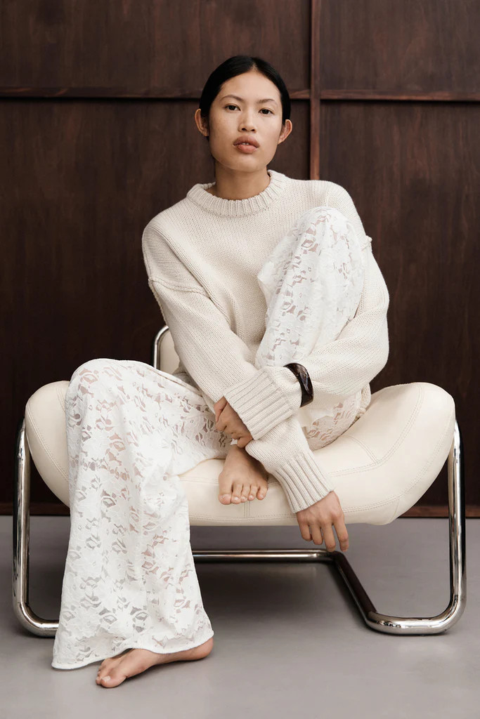 LOULA WHITE LACE PANT | DISSH