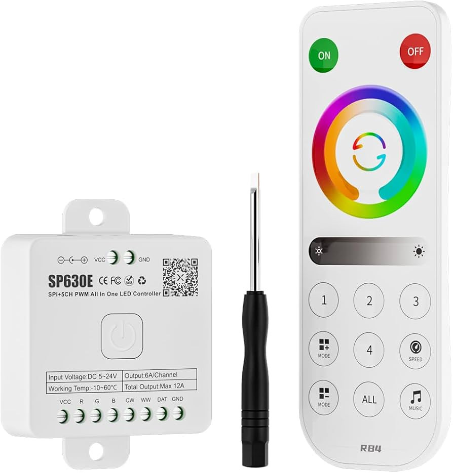 BTF-LIGHTING SP630E Bluetooth Controllers 4 Zones 2.4GHz RF RB4 Remote Kit Support FCOB COB SMD P... | Amazon (US)