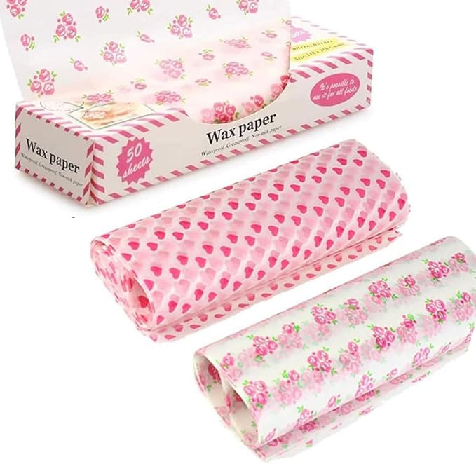100 Sheets Wax Paper Sheets Heart Rose Greaseproof Wrap Paper Sandwich Burger Chips Cookies Deli ... | Amazon (CA)