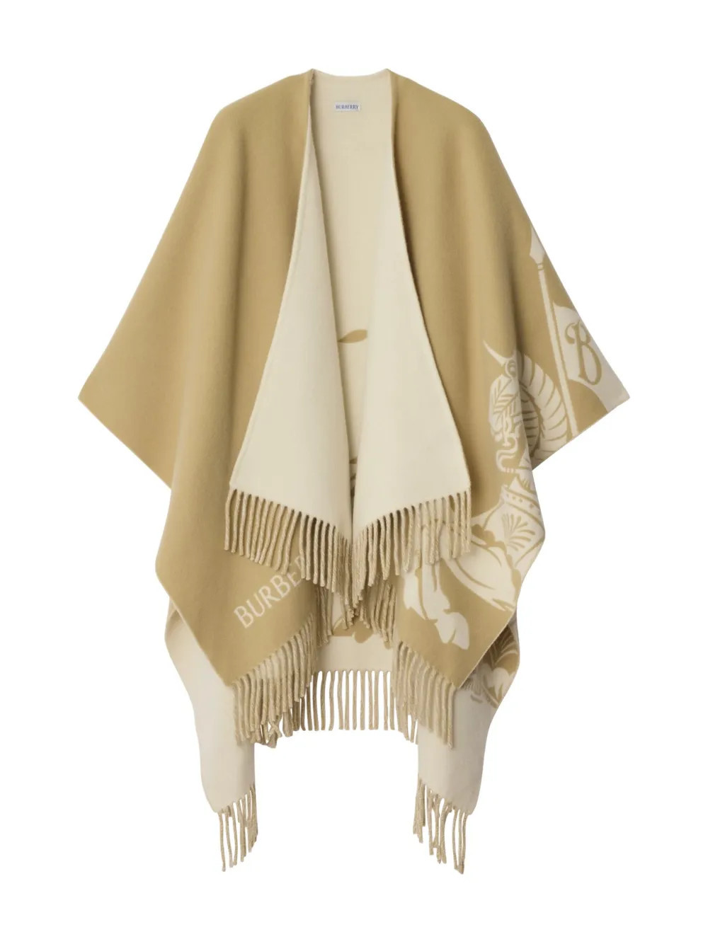 Burberry EKD wool blend cape - Neutrals | Farfetch Global